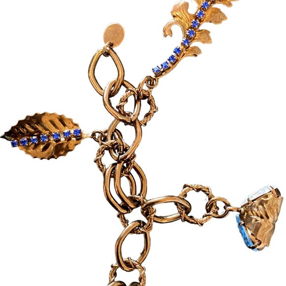 Bracelet, Nouvelle Bijoux (Made in Italy), Rose Gold Chain with Blue Details - Picture 4 of 4